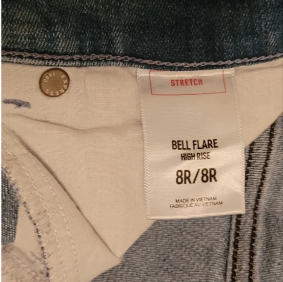 Express High Rise Bell Flare Denim Jeans 8 R - Picture 2 of 3